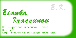 bianka kracsunov business card